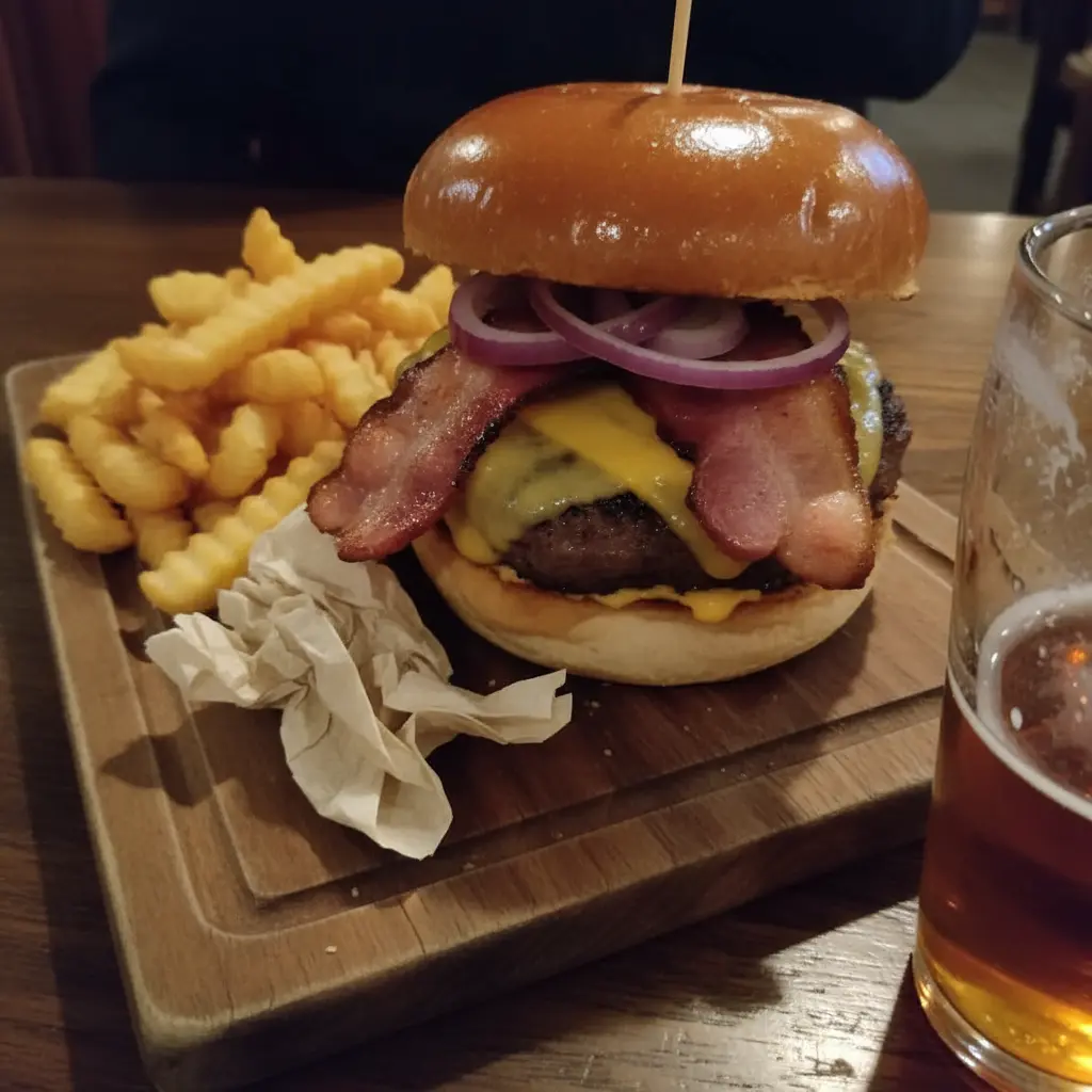 Burger – Handy-Foto vor KI-Bearbeitung