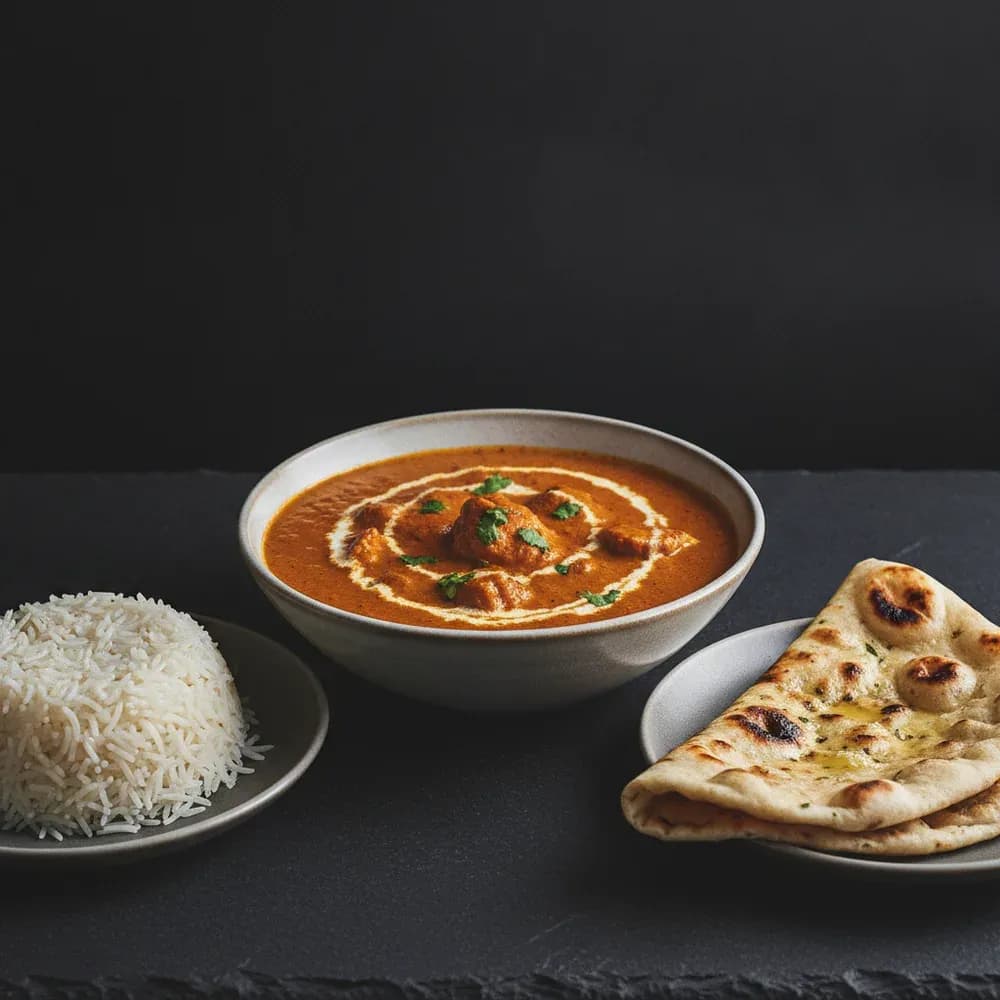 Butter Chicken – professionelles Speisekarten-Foto durch KI