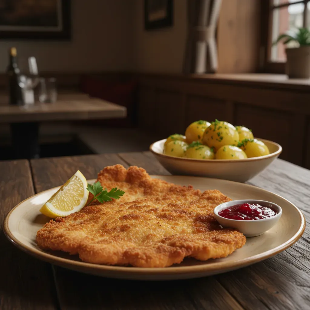 Professionelles Speisekarten-Foto: Wiener Schnitzel